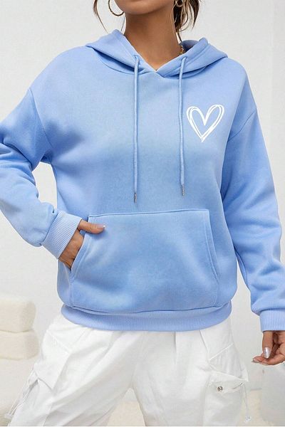 uyguntarz Φούτερ Unisex Heart Printed Oversize