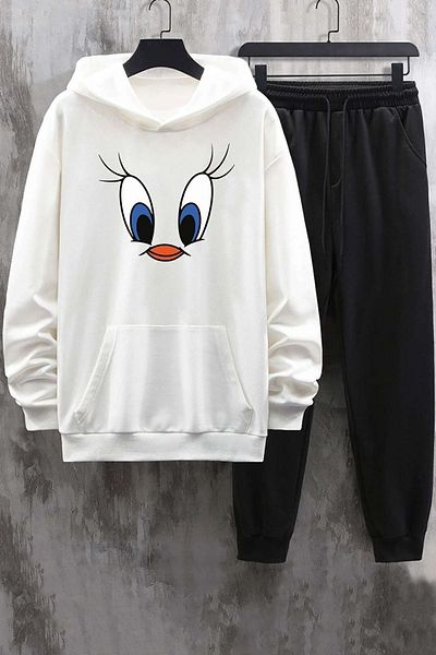 uyguntarz Unisex-Trainingsanzug-Set mit Tweety-Aufdruck