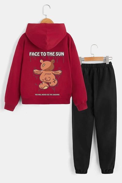 uyguntarz Children's Face To The Sun Printed Tracksuit Set