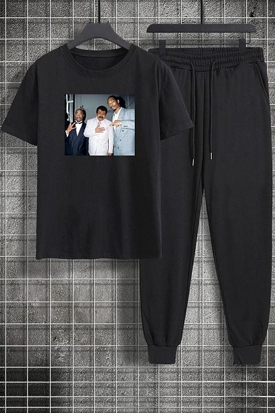 uyguntarz Unisex Müslüm Baba bedrucktes 2-teiliges Trainingsanzug-Set