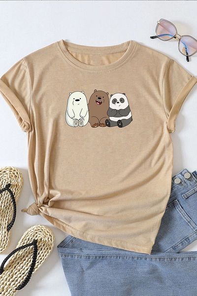uyguntarz Unisex Weary Bears Design T-Shirt