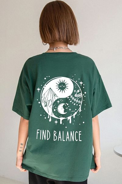 uyguntarz Μπλουζάκι Unisex με στάμπα Yin & Yang