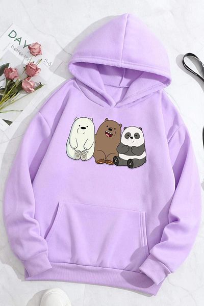 uyguntarz Unisex Friendly Bears φούτερ με στάμπα