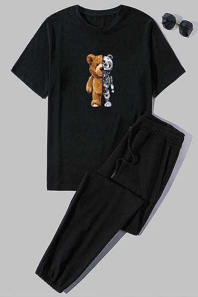 uyguntarz Σετ γυμναστικής 2 τεμαχίων Unisex Boys Bear Printed