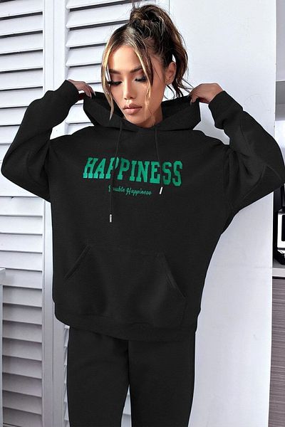 uyguntarz Bedrucktes Unisex-Trainingsanzug-Set „Happiness“.