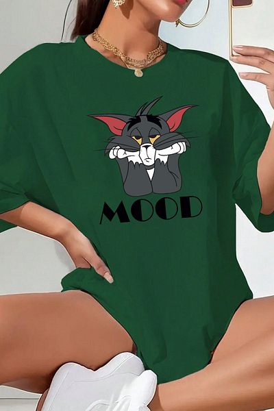 uyguntarz Unisex Mood Printed Oversize T-shirt