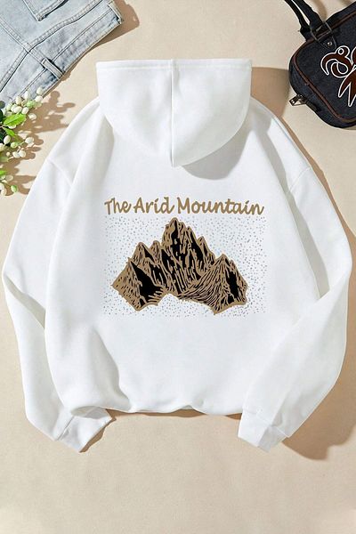 uyguntarz Φούτερ Unisex Oversize Arid Mountain με στάμπα