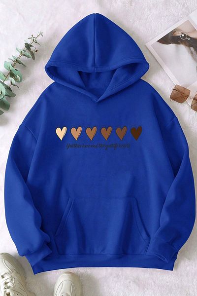 uyguntarz Φούτερ Unisex Heart Printed Oversize