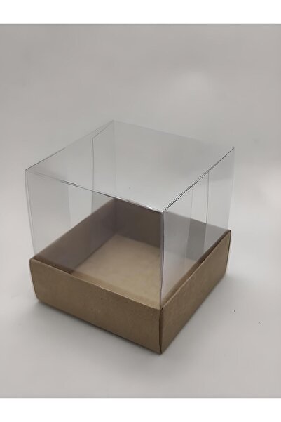 6x6x6 Asetat Kapaklı Kraft Kutu 50 Adet
