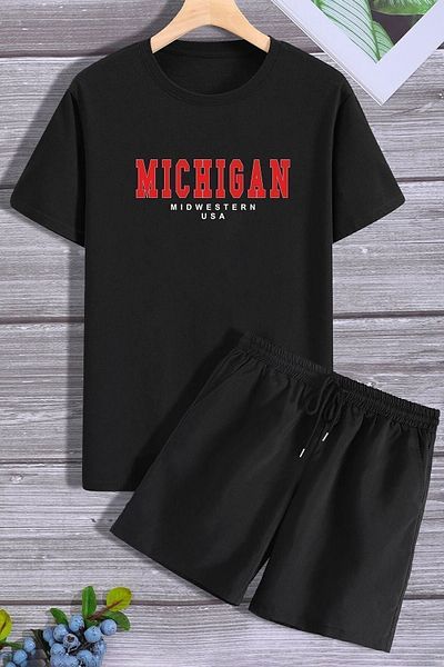 trendypassion Σετ φόρμας μπλουζάκι Michigan Shorts