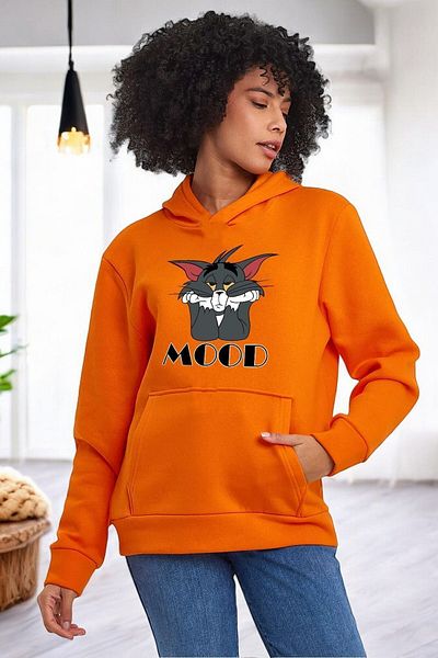 uyguntarz Übergroßes Sweatshirt mit Mood-Print für Unisex