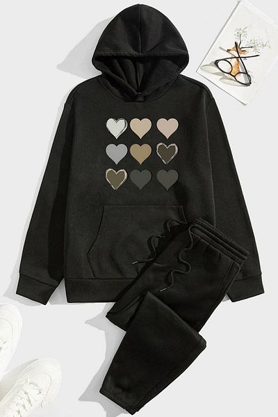 uyguntarz Σετ φόρμας Unisex Heart Printed
