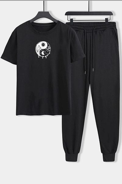 uyguntarz Σετ γυμναστικής 2 τεμαχίων Unisex Yin & Yang Printed