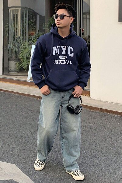 uyguntarz Unisex-Sweatshirt in Übergröße mit NYC-Aufdruck