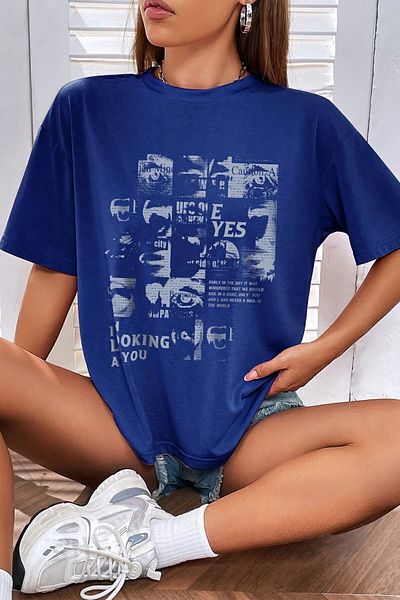 uyguntarz Μπλουζάκι Unisex Looking Printed Oversize