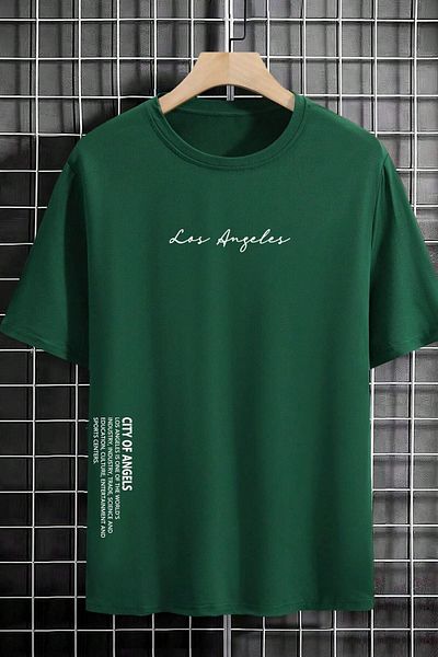 uyguntarz Ανδρικό μπλουζάκι Los Angles με στάμπα Oversize
