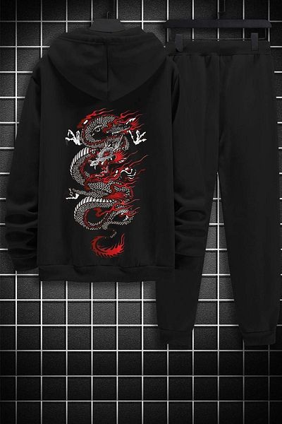 uyguntarz Σετ φόρμας Unisex Chinesebox printed