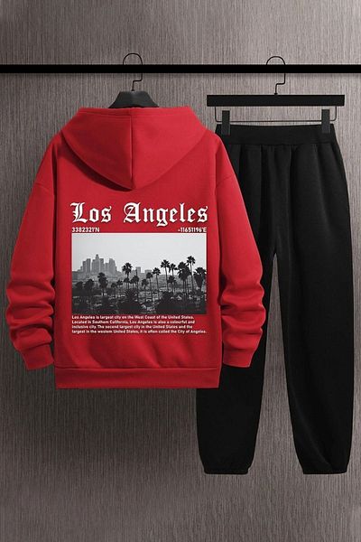 uyguntarz Unisex Los Angles Printed Tracksuit Set