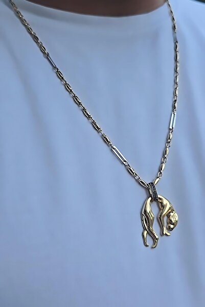 Utku Kuyumculuk 14 AYAR ÖZEL TASARIM İTALYAN PANTER KOLYE UÇLU ALTIN KOLYE