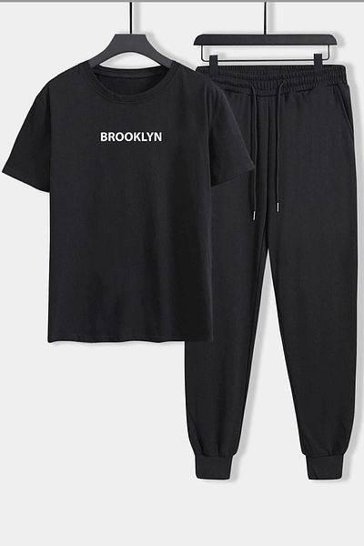 uyguntarz 2-teiliges Unisex-Trainingsanzugset mit Brooklyn-Print