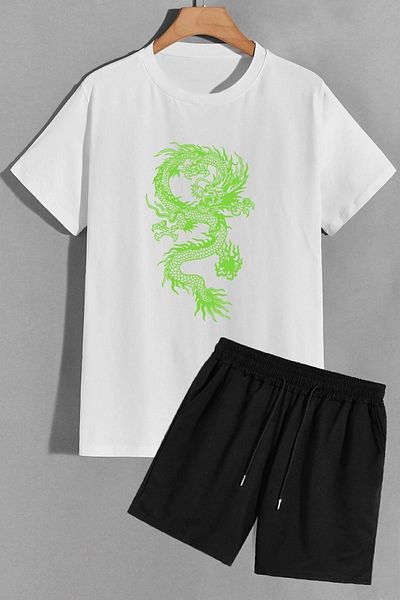 trendypassion Σετ φόρμας μπλούζας Dragon Shorts