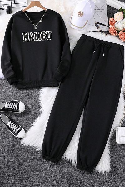 uyguntarz Σετ φόρμας Unisex Malibu Printed Crew Neck
