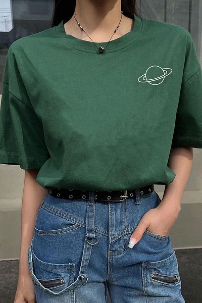 uyguntarz Unisex-T-Shirt mit Saturn-Aufdruck