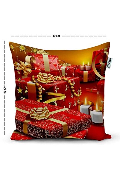 Sakallı Christmas Themed 3D Printed Decorative Throw Pillow Cover