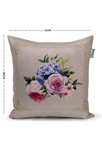 Sakallı Husă de pernă decorativă imprimată 3d Pink Rose Garden