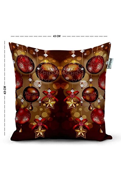 Sakallı Christmas Themed 3D Printed Decorative Throw Pillow Cover