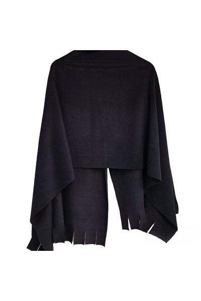 UgurToyss Black Winter Fleece Shoulder Shawl Soft Textured Thick Shoulder Shawl Scarf Cafe, Restaurant, Hotel Shawl