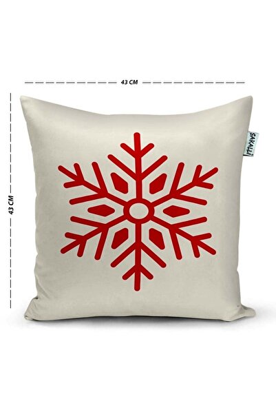 Sakallı 3D Digital Printed Patterned Snowflake - Decorative Throw Pillow Cover
