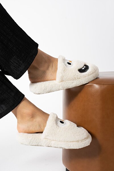 ALMİNA Μοντέρνες γυναικείες παντόφλες εσωτερικού χώρου με χαμογελαστό πρόσωπο - Παντόφλες με αθόρυβη σόλα