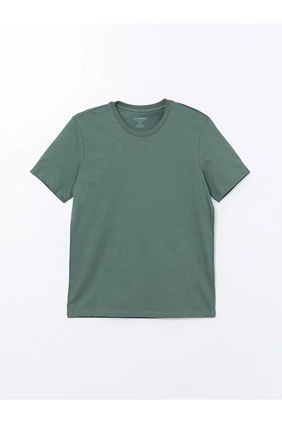 LC Waikiki Lcwaikiki Classic Green Crew Neck Short Sleeve Combed Cotton Men's T-Shirt