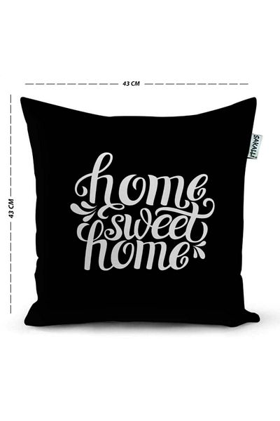 Sakallı Față de pernă decorativă imprimată 3d Home Sweet Home