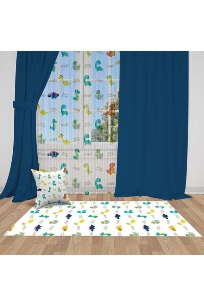 Bebemotto ستارة خلفية قماشية مستوردة باللون الأزرق الداكن لغرفة الأطفال والرض...