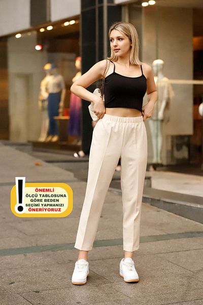 Moda Farah High Waist Lycra Women's Woven Trousers - Carrot Cut 6001