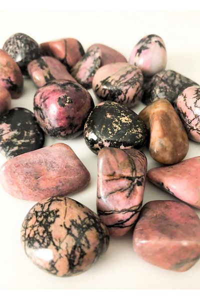 Mystic Energy 1 Piece Natural Rhodanite - Wallet Size Tumbled Stone, Gift, Rutile Quartz