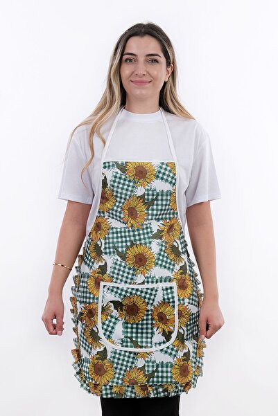 sevilya Jarse Frilly Sıvı Geçirmez Su Geçirmez Mutfak Önlüğü