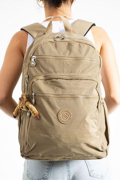 Sanmorris Sanmorris Beige Crinkle Bag - Water Resistant, Beige Fabric Bag