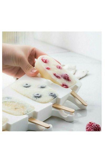 Keyfi Sepet Magnum 50 Pieces Silicone Ice Cream Sticks - Large Size 4-Piece Ice Cream Mold is Our Gift