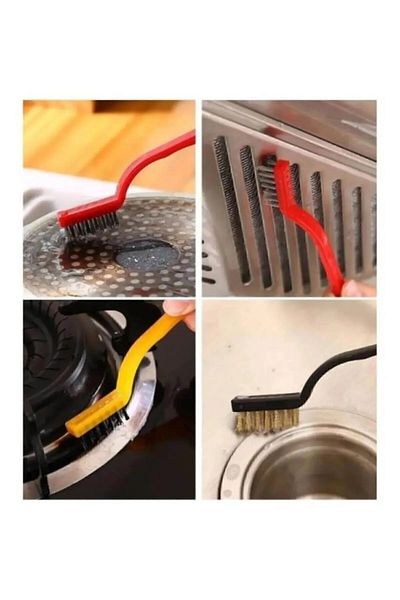Keyfi Sepet 3 Pieces Cooker Oven Barbecue Grill Airfryer Cleaning Wire Rust Removal Brush 3 Pieces Oil Cleaning Brush