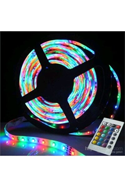 Tiktak sepette 5 Metre Rgb Şerit Led Tak Çalıştır Iç Dış Mekan Slikonlu Adapt...