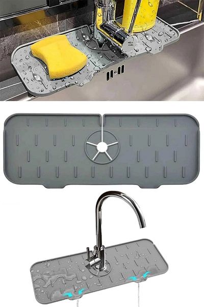 Keyfi Sepet Water Trap Faucet Mat Protective Faucet Sink Dish Sponge Mat For Kitchen Bathroom