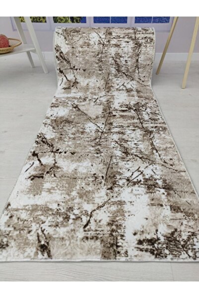 Dinarsu Halı Yıkanabilir Kaymaz Taban Halı Kesme Yolluk Doruk Kahve