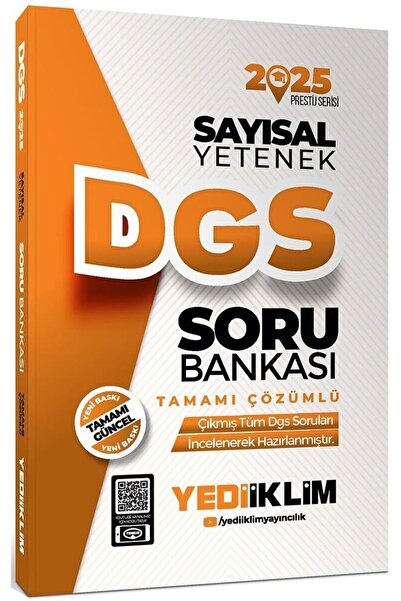 Yediiklim Yayınları 2025 DGS Sayısal Yetenek Tamamı Çözümlü Soru Bankası