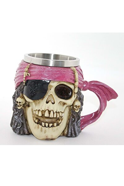 hediyesahibi كوب من الستانلس ستيل بتصميم قراصنة الكاريبي مقاس 18 سم