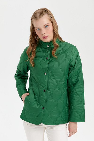 Desen Triko Jachetă matlasată Benetton pentru femei - cu model de ceapă, scurtă