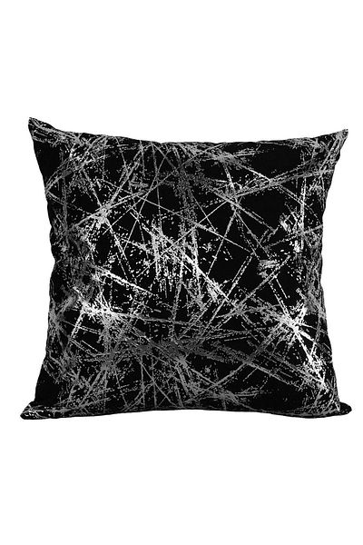 ÖZENEV Black Silver Foil Pattern Throw Pillow Cover Decorative Stylish Soft Living Room Sofa