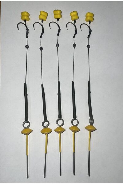 ErcAv Sazan Rig Takımı 5 Takım Küspe Aparatı Dahil Sarı Çiftli Mısır